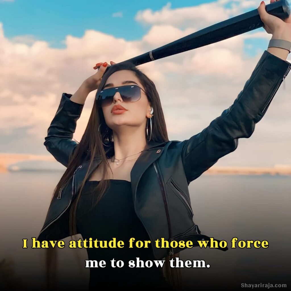 caption for stylish girl attitude in english